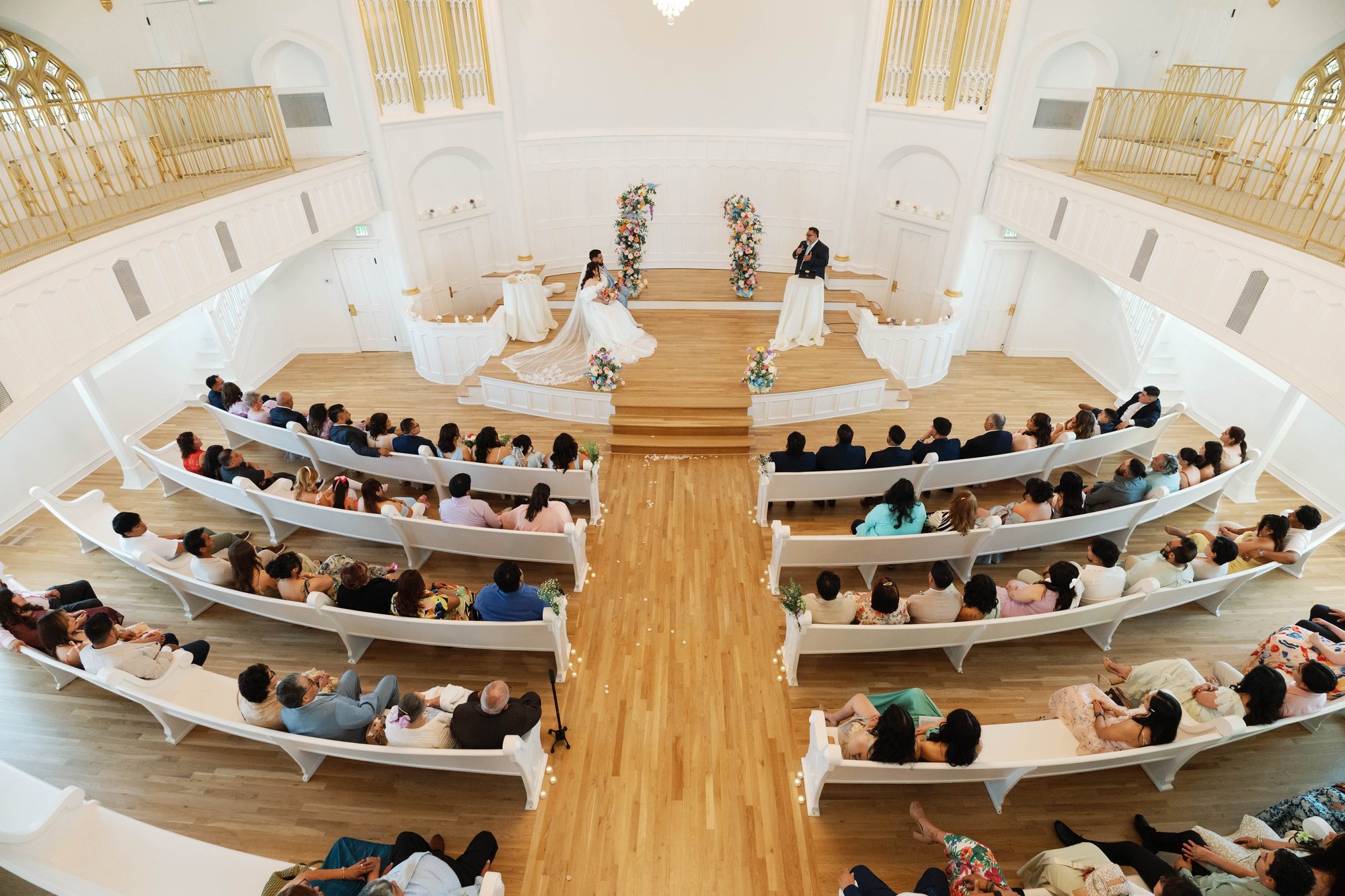 Ceremony beneath the suspended dome at Melrose Abbey